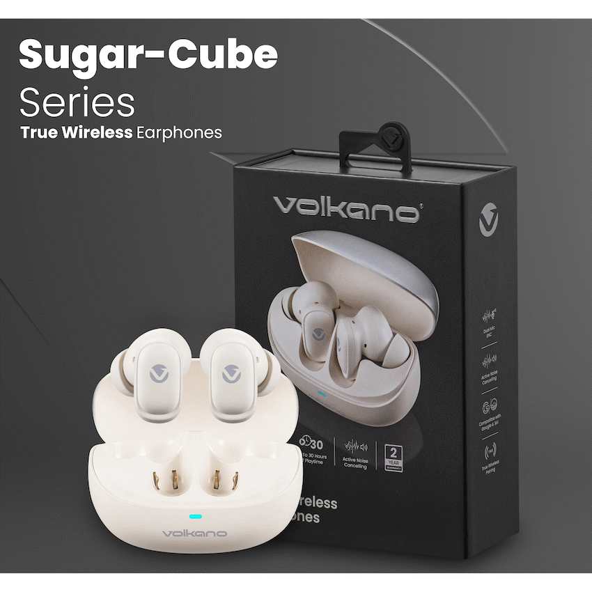 Volkano Sugar-Cube Active Noise-Cancelling True Wireless Earphones - Nude | VK-2222-ND