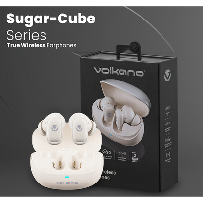 Volkano Sugar-Cube Active Noise-Cancelling True Wireless Earphones - Nude | VK-2222-ND