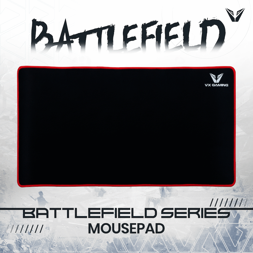VX Gaming Battlefield series gaming mousepad - Extra large black/red - 550mm | VX-108-BKRD