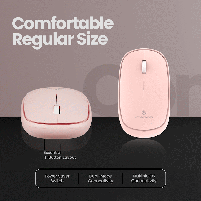 Volkano Coral series Bluetooth Wireless Mouse - Pink | VK-20304-PK