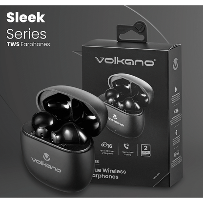 Volkano Sleek Series TWS Earphones - Black | VK-1153-BK