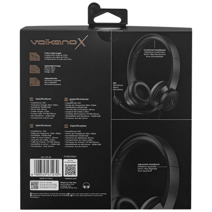 VolkanoX Chat Mk1 Series AUX Headset - Graphite | VKX-211-GT