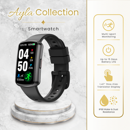 Volkano Ayla Collection Fitness Smartwatch - Black | VAC2-5103-BK