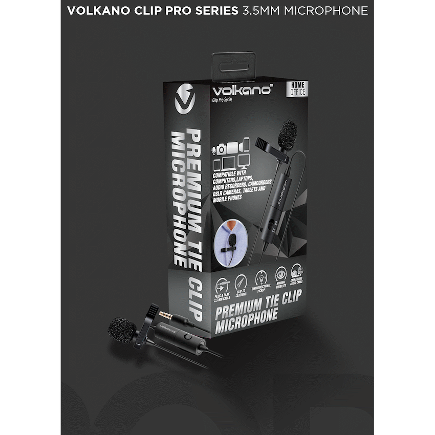 Volkano Clip Pro Series 3.5mm Microphone | VK-6508-BK
