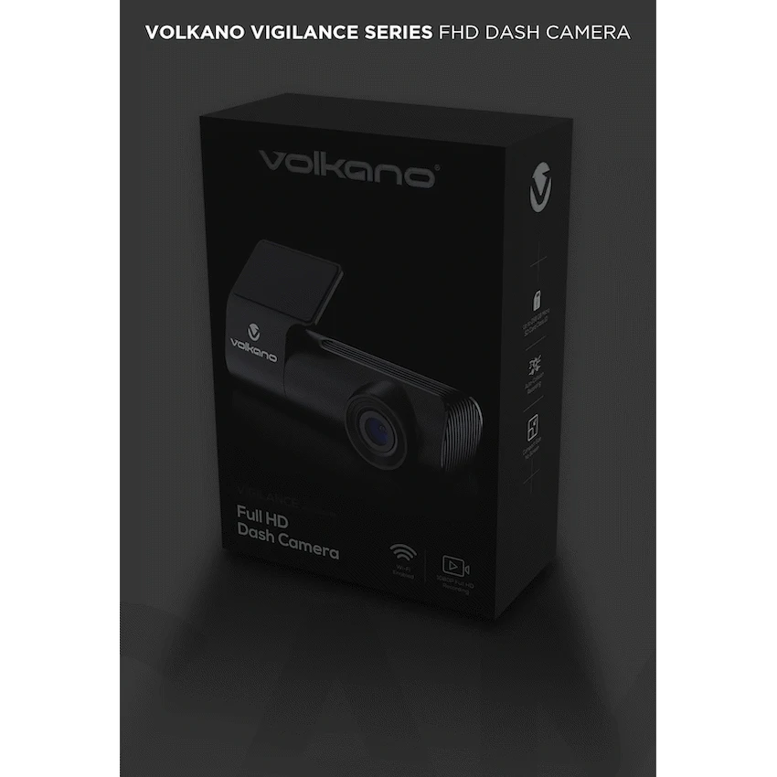 Volkano Vigilance Series FHD Dash Camera - Black | VK-10022-BK