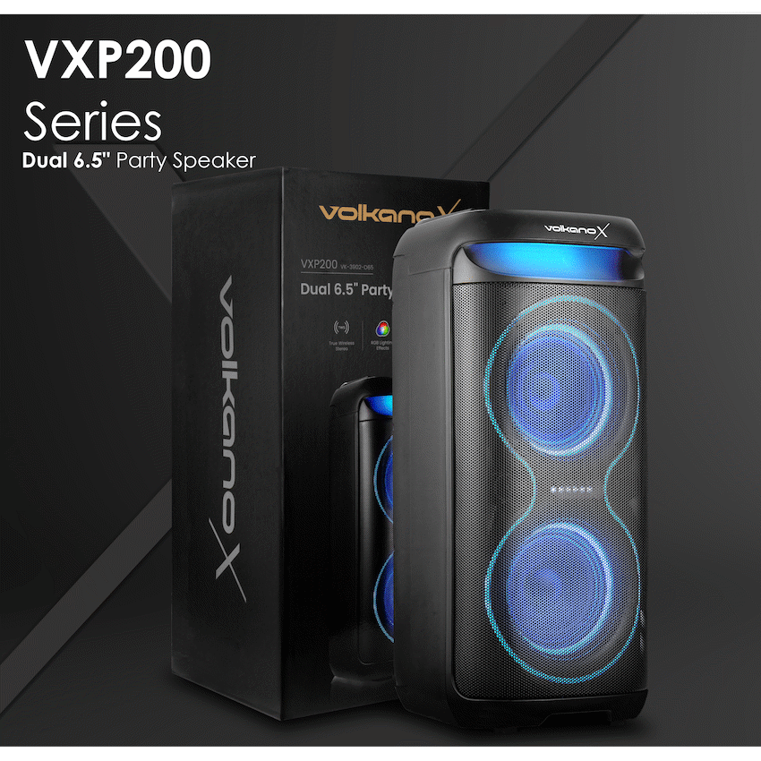 VolkanoX VXP200 Dual 6.5" Party Speaker  - Black | VK-3902-D65
