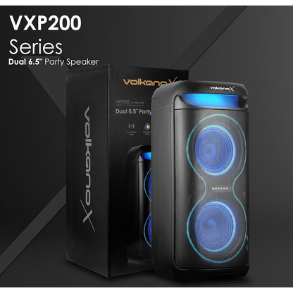 VolkanoX VXP200 Dual 6.5" Party Speaker  - Black | VK-3902-D65