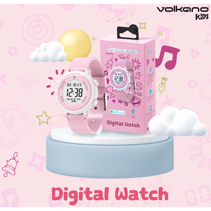 Volkano Kids Digital Watch with Apple Find My - 3ATM Waterproof (Anti-Lost) - Pink | VK-5032-PNK