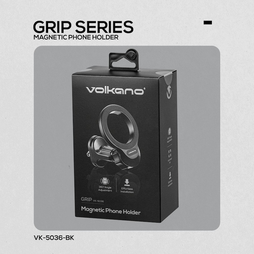 Volkano Grip Series Magnetic Phone Holder | VK-5036-BK