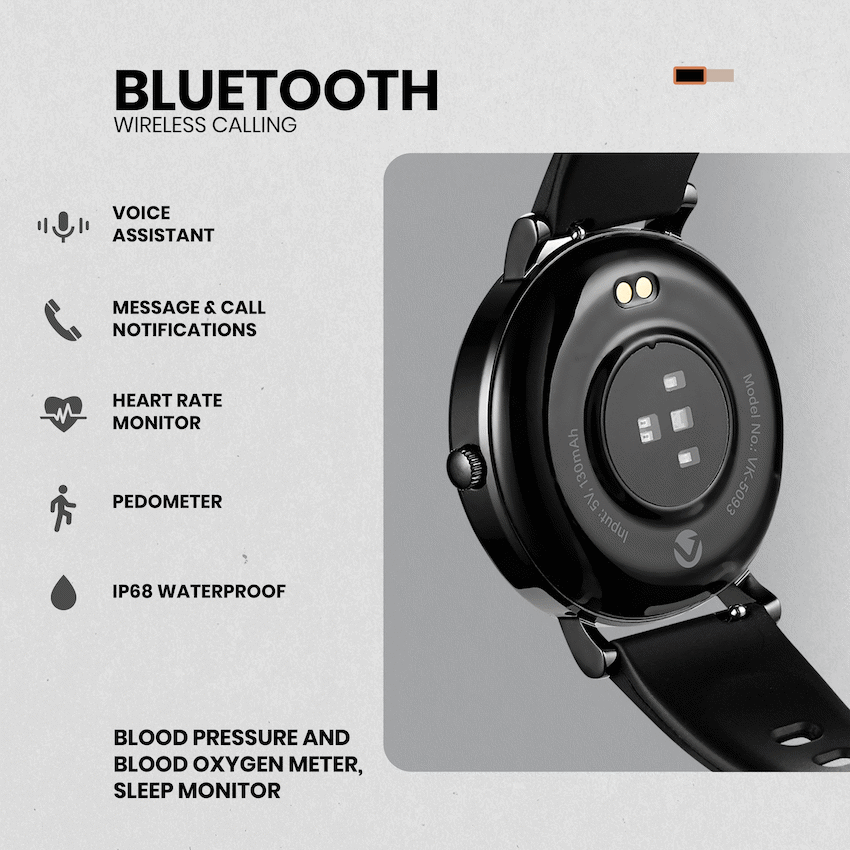 Volkano Aurora Series Ladies Smart Watch - Black | VK-5093-BK