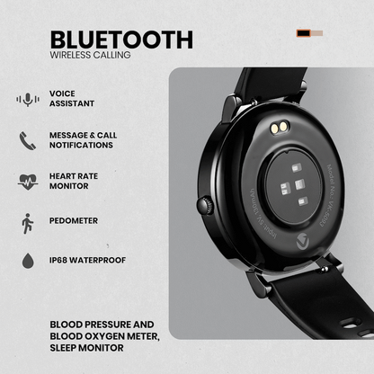 Volkano Aurora Series Ladies Smart Watch - Black | VK-5093-BK