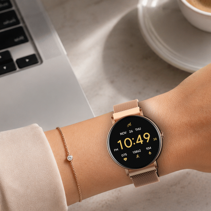 Volkano Ayla Collection Smartwatch with Extra Silicone Strap - Gold | VAC4-5105-GD