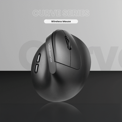 Volkano Curve Series Ergonomic Bluetooth Wireless mouse - Black | VK-20305-BK