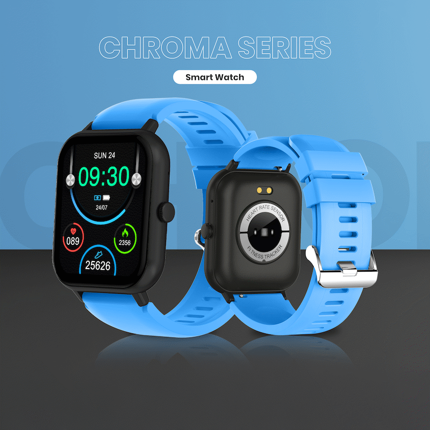 Volkano Chroma Series Smartwatch with Blue Strap | VK-5088-BL