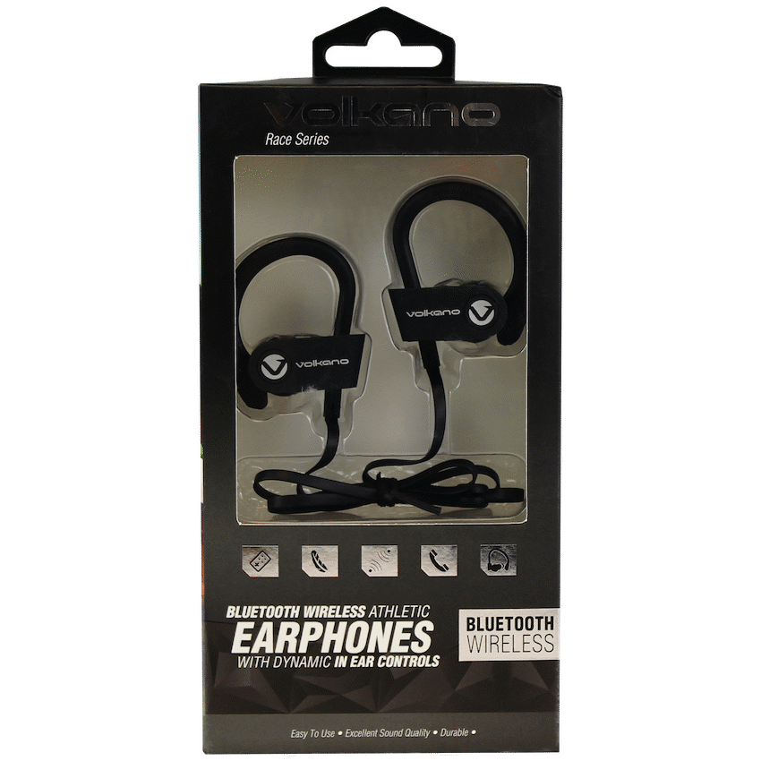 Volkano Race Series Bluetooth Sport Earhook Earphones - Black | VK-1008-BK