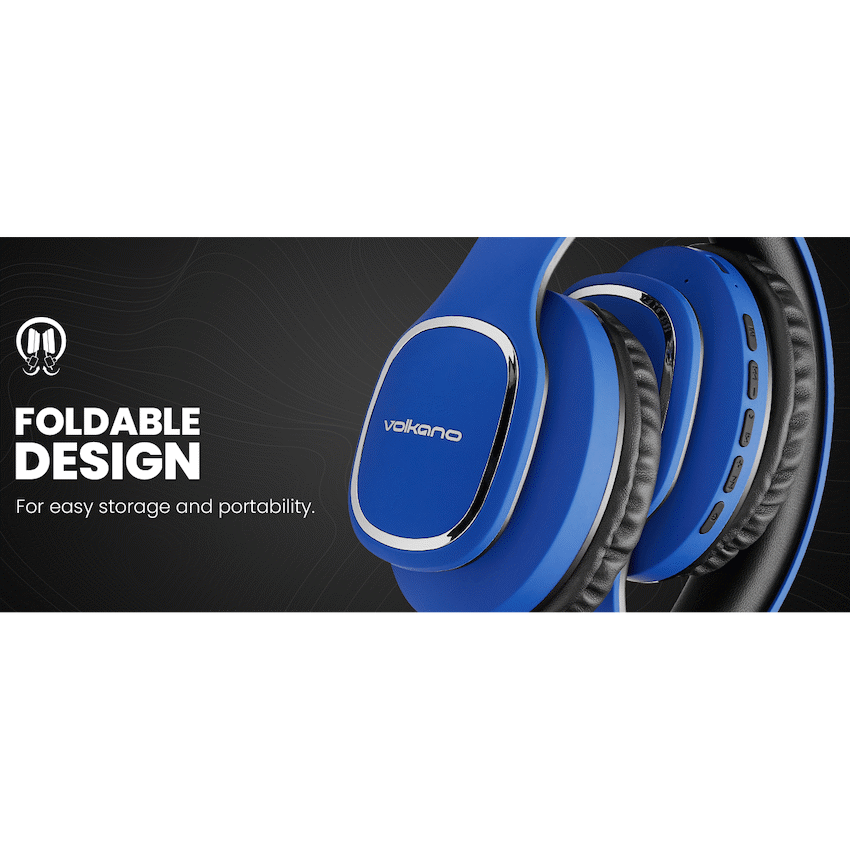 Volkano Phonic Series Bluetooth Full Size Headphones - Blue | VK-2002-BL