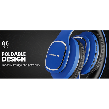 Volkano Phonic Series Bluetooth Full Size Headphones - Blue | VK-2002-BL