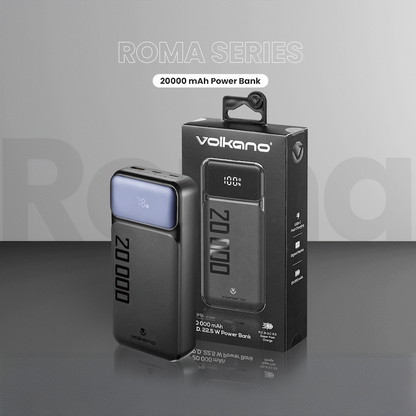 Volkano Roma Series 20000mah PD 22.5w Power Bank | VK-9025-BK