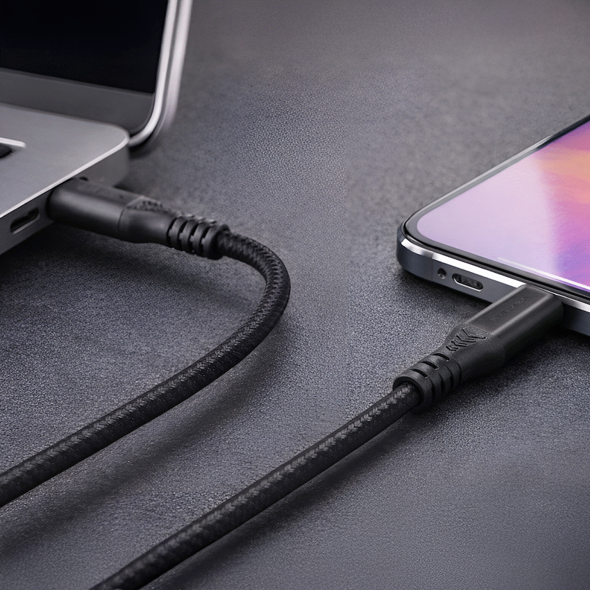 Volkano Weave Series USB C to USB C 240W 20Gbps 2m-black | VK-30239-BK