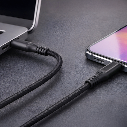 Volkano Weave Series USB C to USB C 240W 20Gbps 2m-black | VK-30239-BK