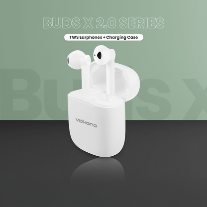 Volkano Buds X 2.0 Series True Wireless Earphones - White | VK-1138-WT[V2]