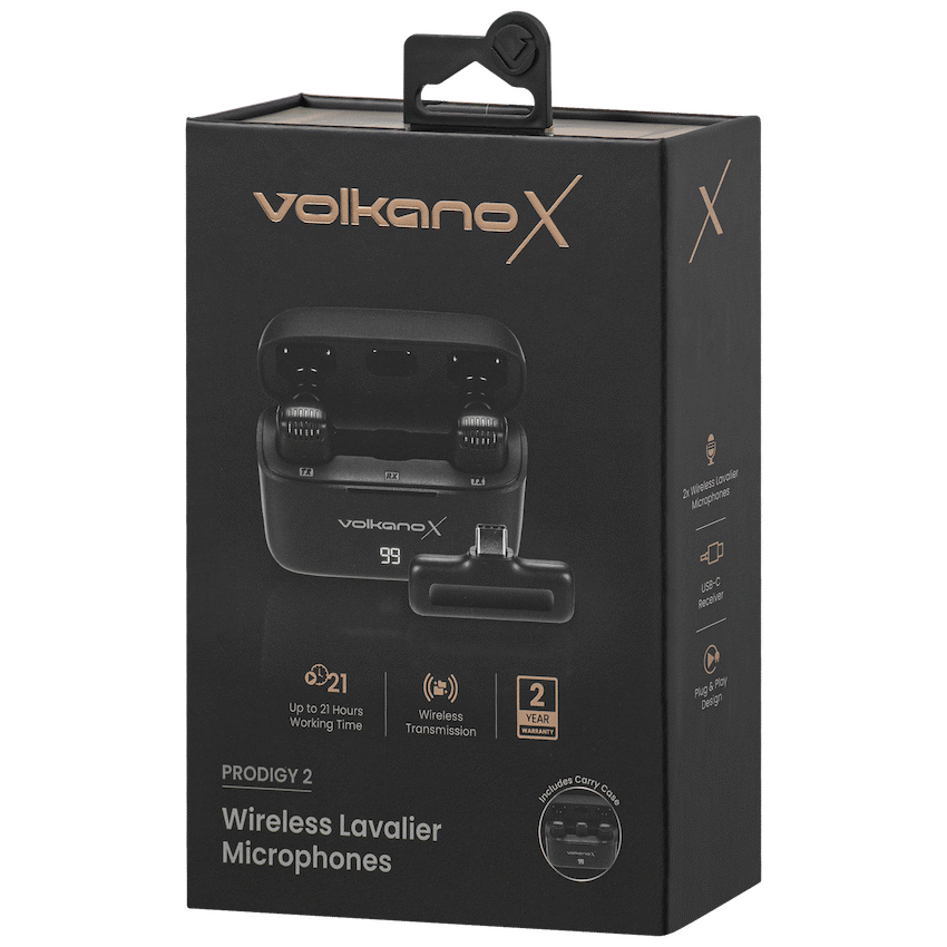 VolkanoX Prodigy 2 Series Wireless Lavalier Microphone | VKX-30006-BK[V2]