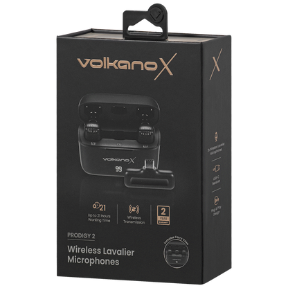 VolkanoX Prodigy 2 Series Wireless Lavalier Microphone | VKX-30006-BK[V2]