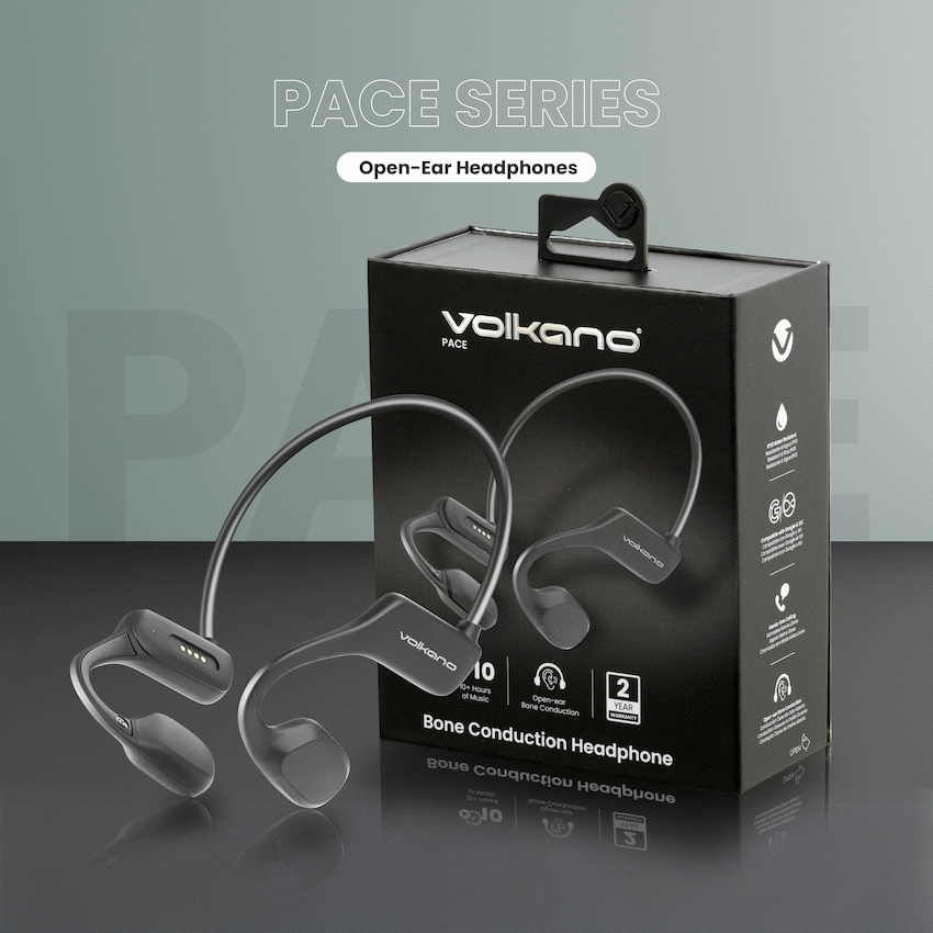 Volkano Pace Series Open-ear Bone Conduction Headphone | VK-1201-BK