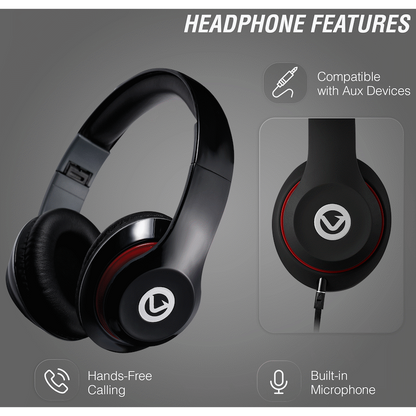 Volkano Falcon Headphones with Microphone - Black | VB-VF401-B