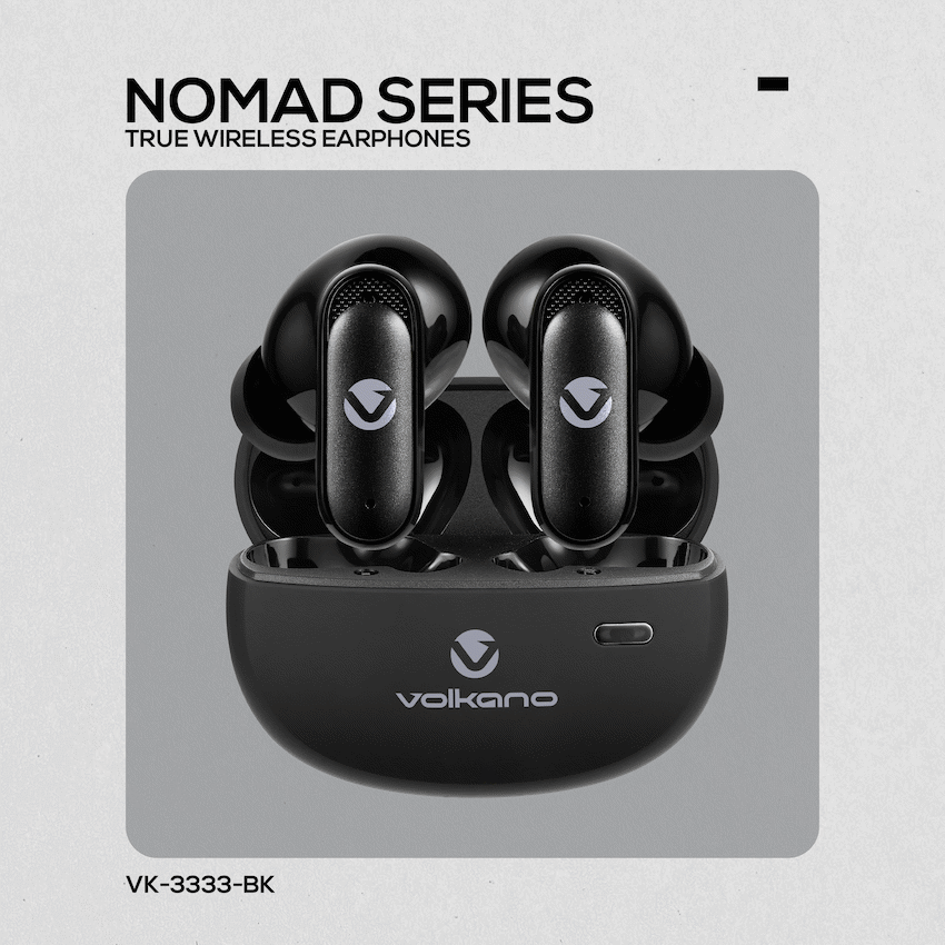 Volkano Nomad Active Noise-Cancelling True Wireless Earphones - Black | VK-3333-BK