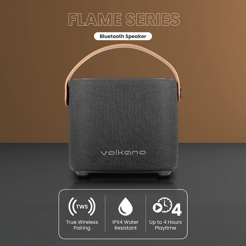 Volkano Flame Series Bluetooth Speaker - Black | VK-3141-BK