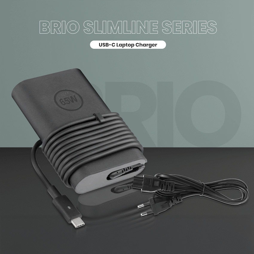 Volkano Brio Slimline series Type-C 65W Laptop Charger | VK-8053-BK
