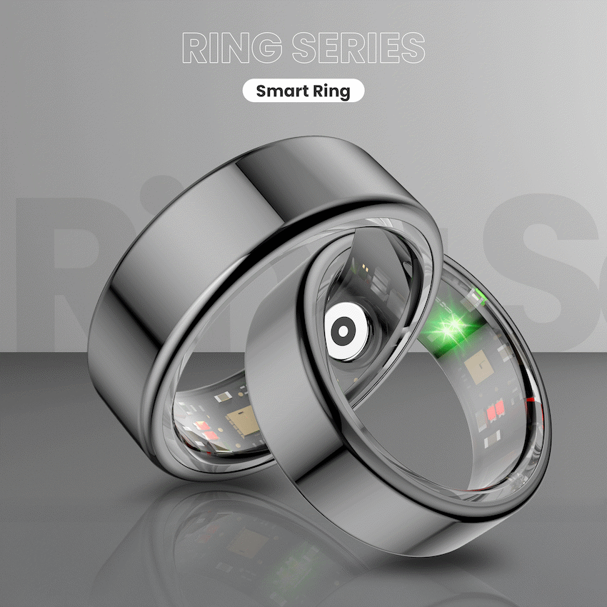 Volkano Ring Series Smart Ring With Charge Case - 18.3mm | VK-5098-S-BK