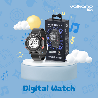 Volkano Kids Digital Watch with Apple Find My - 3ATM Waterproof (Anti-Lost) - Black | VK-5032-BLK