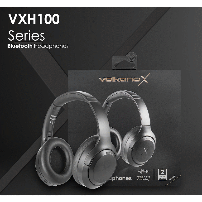 VolkanoX VXH100 Bluetooth Headphones with ANC  - Black | VKX-2105-BK