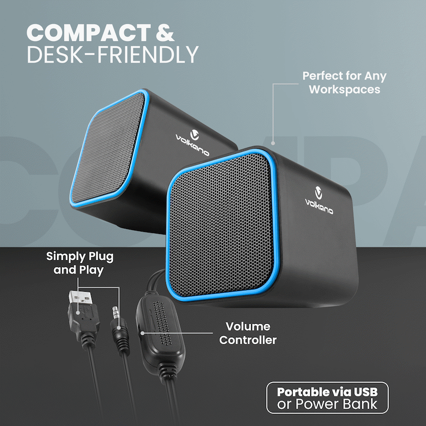 Volkano Diamond Series USB Speaker - Blue | VB-702-BLUE