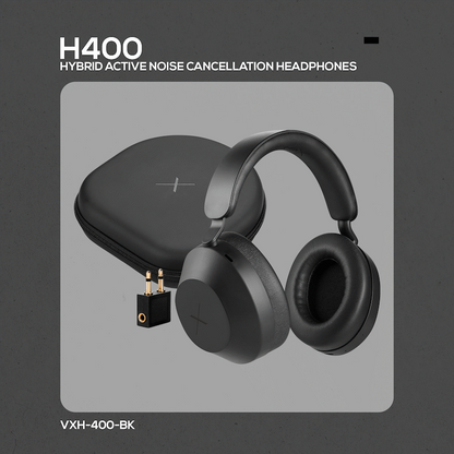 VolkanoX H400 Hybrid Active Noise Cancellation Headphones - Black | VXH-400-BK