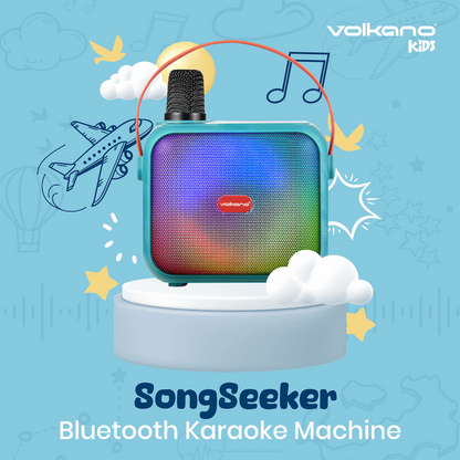 Volkano Kids SongSeeker Bluetooth Karaoke Machine with Wireless BT Microphone | VK-10117-TQ