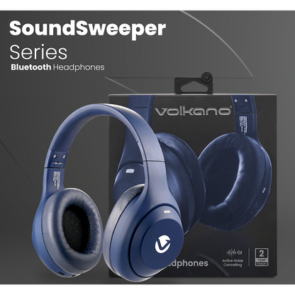 Volkano SoundSweeper Series Active Noise Cancelling bluetooth Headphones - Blue | VK-2027-BL