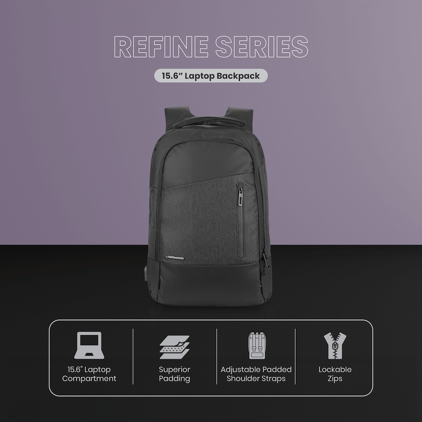 Volkano Refine 15.6" Laptop Backpack - Black/Charcoal | VK-7119-BKCH