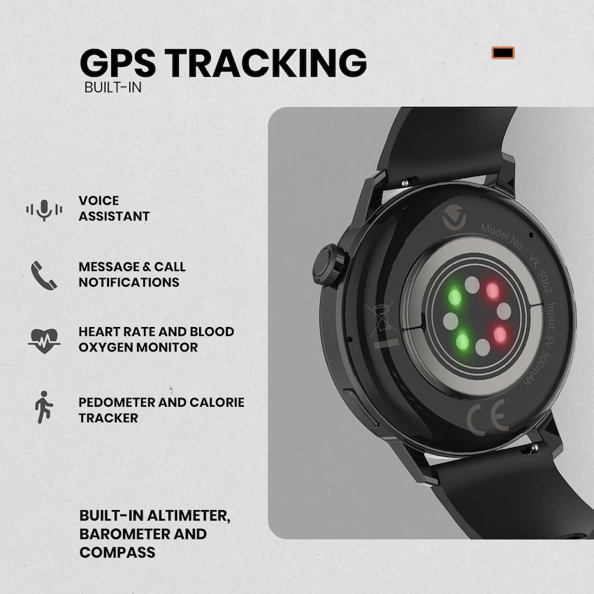 Volkano Orion Series Unisex GPS Watch - Black | VK-5062-BK[V1]