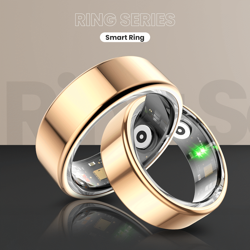 Volkano Ring Series Smart Ring with Charging Case - 19.1mm | VK-5098-LL-GD
