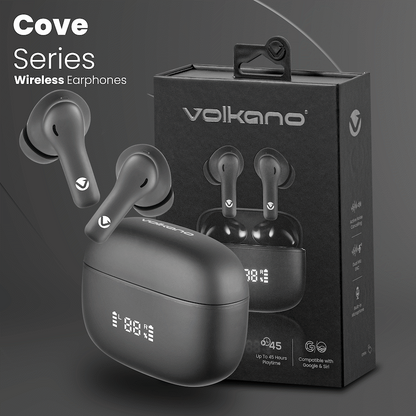 Volkano Cove Series True Wireless Earphone with Charging Case | VK-1163-BK