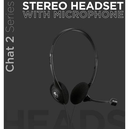 Volkano Chat 2 Stereo Headset with Boom Microphone | VK-20151-BK