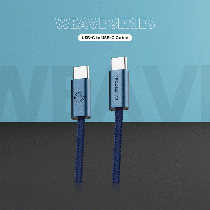 Volkano Weave Series 60w USB C to USB C 1.2m-Blue | VK-30260-BL