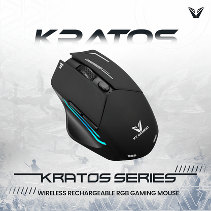 VX Gaming Kratos Series Wireless Rechargeable RGB Gaming Mouse | VX-207-BK