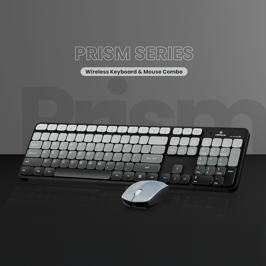 Volkano Prism Series Bluetooth Wireless Keyboard and Mouse - Grey | VK-20248-GR