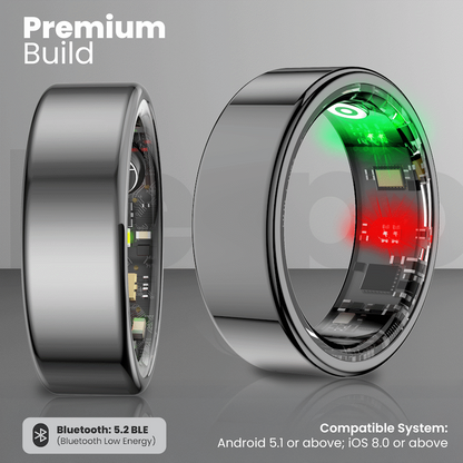 Volkano Ring Series Smart Ring with Charging Case - 20mm | VK-5098-VL-BK