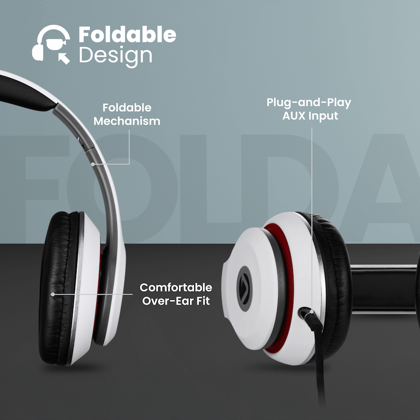 Volkano Falcon Series Headphones with Microphone - White | VB-VF401-W