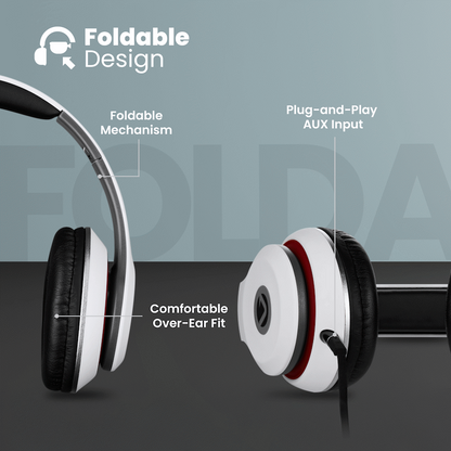 Volkano Falcon Series Headphones with Microphone - White | VB-VF401-W